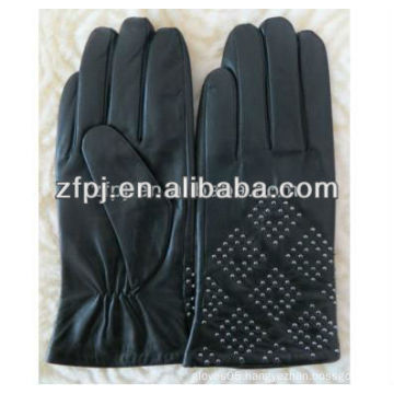 2016 ethiopian sheepskin ladies black gloves for the cold